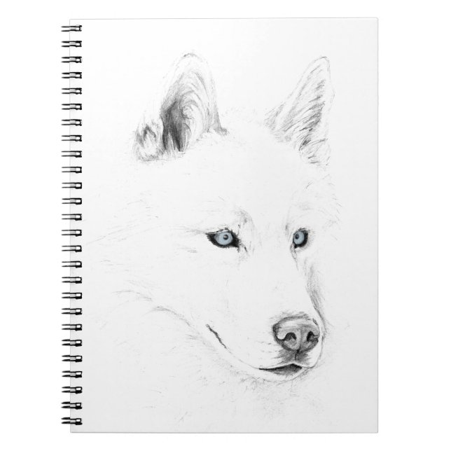 Carnet Sabre yeux bleus d'un art de dessin de chien de (Devant)