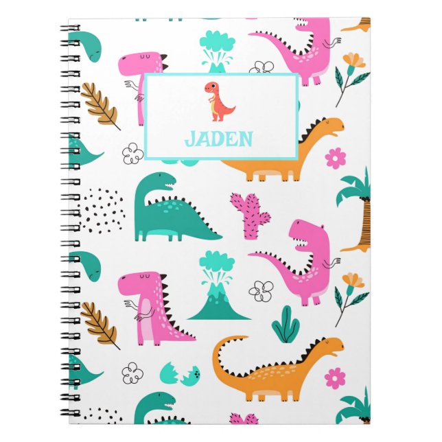 Carnet Sac à dos pour enfants dinosaure retour à l'école (Devant)