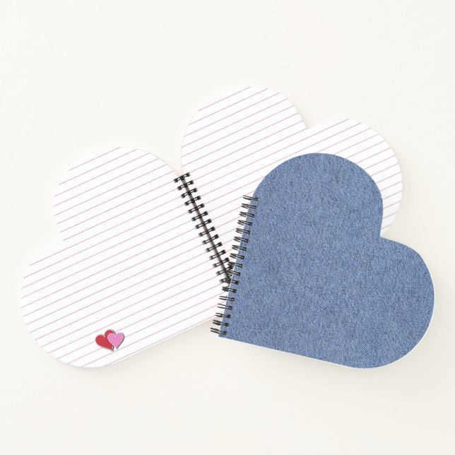 Carnet Sac en jean bleu clair à motif imprimé et cousu (Intérieur)