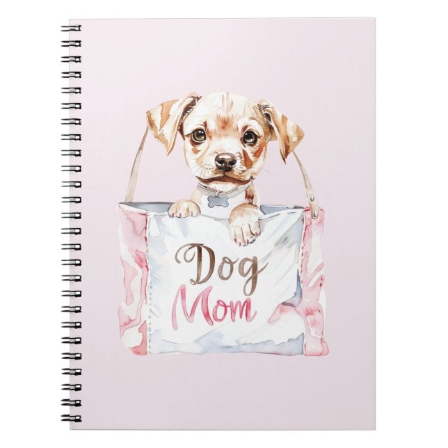 Carnet Sac pour maman de chien rose poudré (Devant)