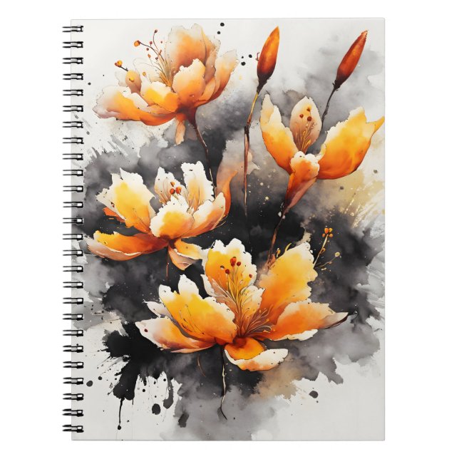 Carnet Safran - Fleurs aquarelle (Devant)