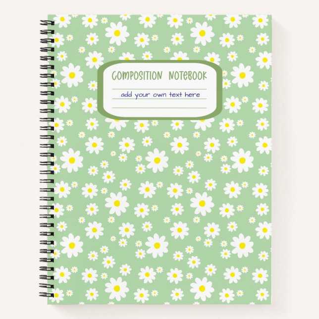 Carnet Sage Green Daisy Imprimer Composition (Devant)