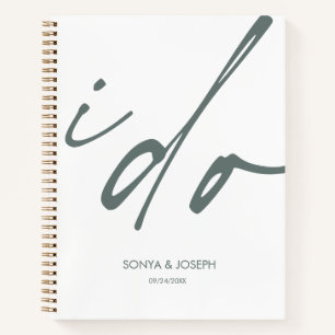 Carnet Sage Green I Do Typographie Mariage Nom Personnali