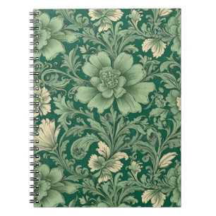 Carnet Sage Vert Vintage motif floral