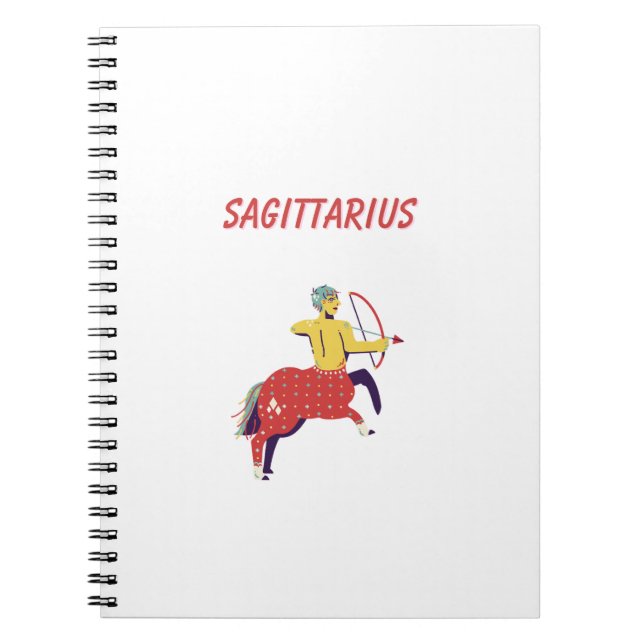 Carnet Sagittaire blanc, zodiaque, signe du zodiaque (Devant)