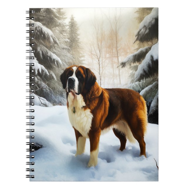 Carnet Saint Bernard Laissez Tomber la Neige Noël (Devant)