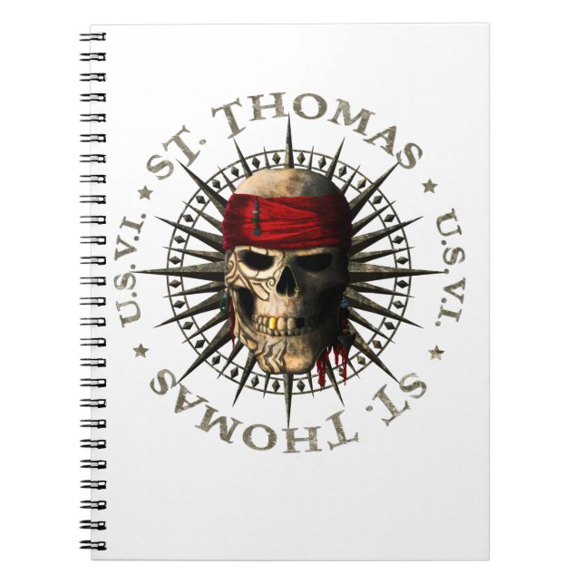 Carnet Saint Thomas USVI Pirate Skull (Devant)