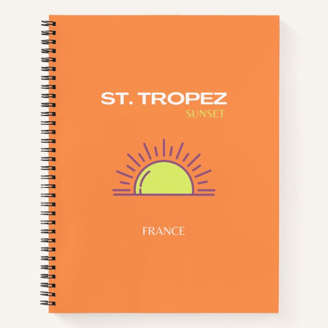 Carnet Saint-Tropez, France, Coucher de soleil, Art du vo (Devant)