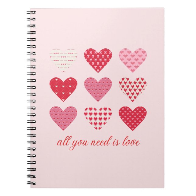 Carnet Saint-Valentin 2023 Coeurs doux (Devant)