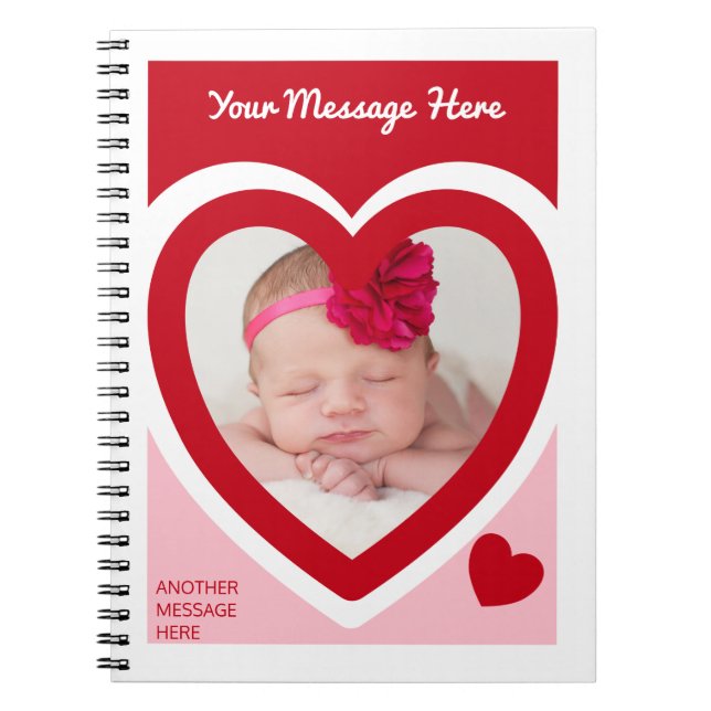 Carnet Saint-Valentin Candy Hearts Box Photo personnalisé (Devant)