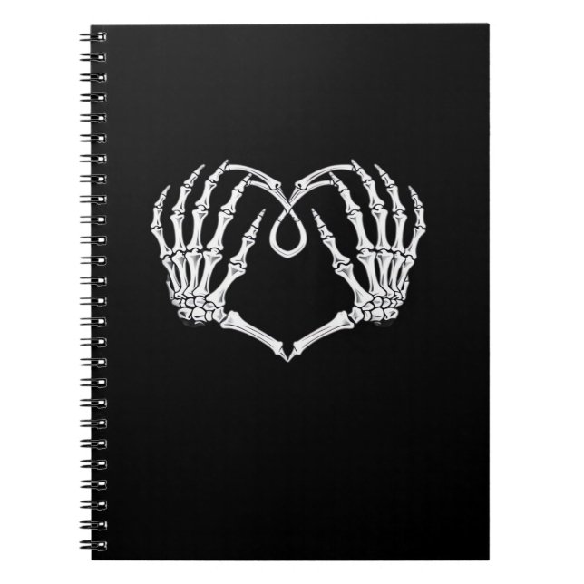 Carnet Saint Valentin Coeur gothique Avec Squelette Mains (Devant)