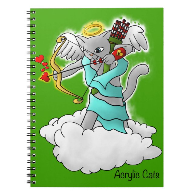 Carnet Saint-Valentin Fumée Gris Cat croustillant (Devant)