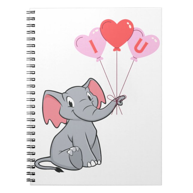 Carnet Saint Valentin mignon Je t'aime coeur (Devant)