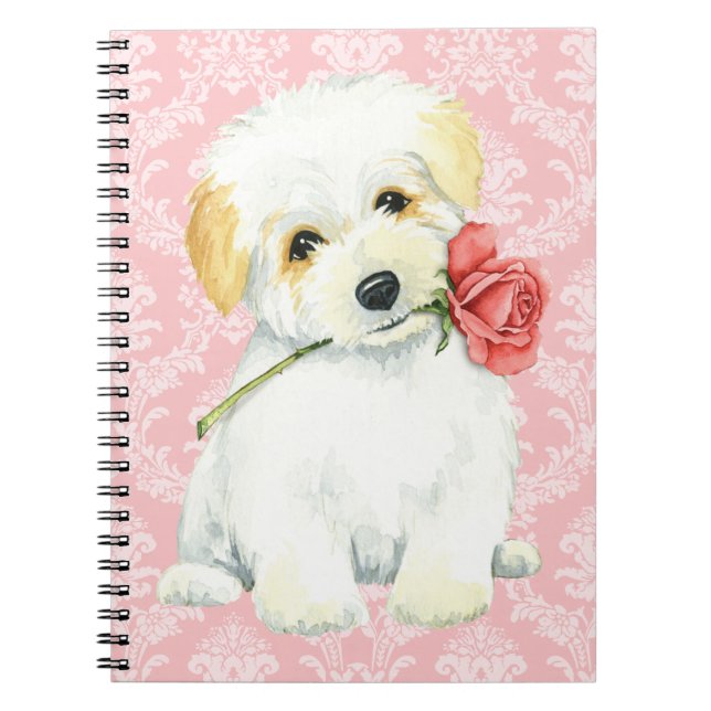Carnet Saint-Valentin Rose Coton de Tulear (Devant)