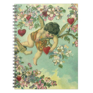 Carnet Saint-Valentin victorien Cupidons Arbre cœur vinta