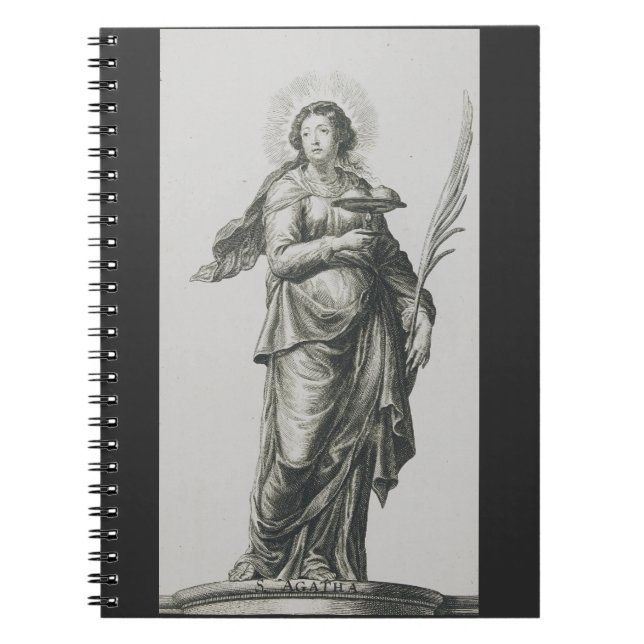 Carnet Sainte Agathe de Sicile Grâce Volcanique Art (Devant)