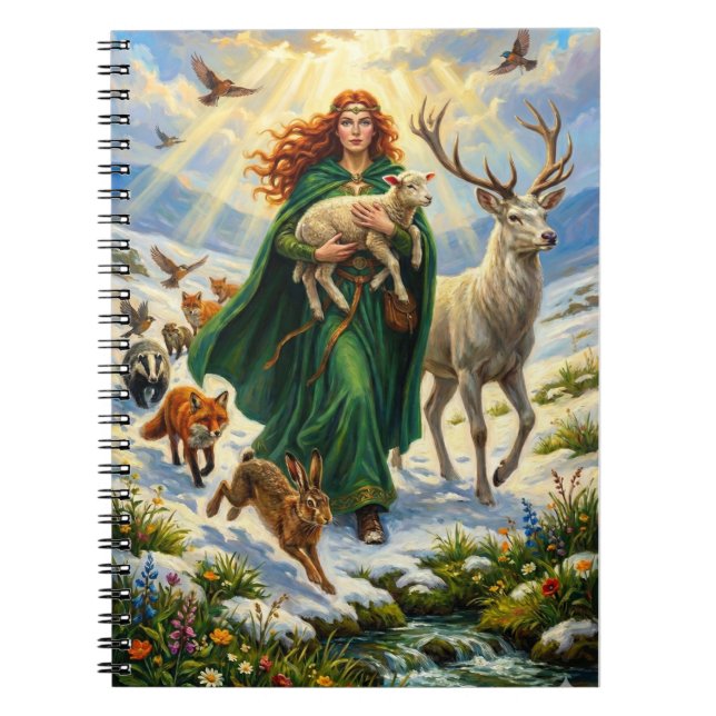 Carnet Sainte Brigitte Déesse du Printemps Animaux de la  (Devant)