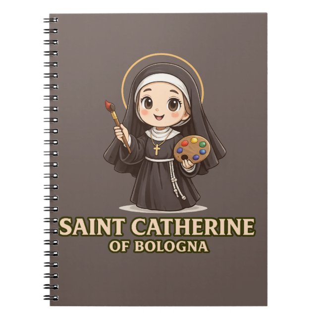 Carnet Sainte Catherine de Bologne Art Catholique Vintage (Devant)