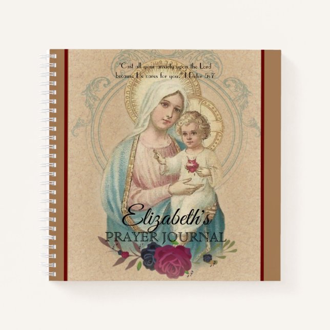 Carnet Sainte Vierge Marie Jésus Vintage (Devant)