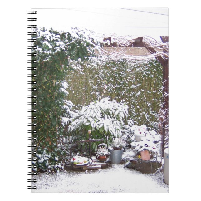 Carnet Saison de Noël, Neige dans le jardin (Devant)