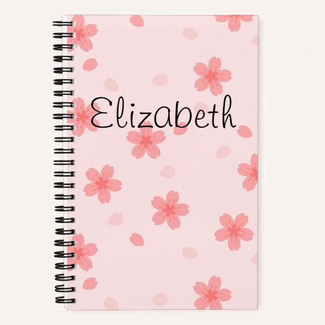Carnet Sakura Cherry Blossom motif floral (Recto)