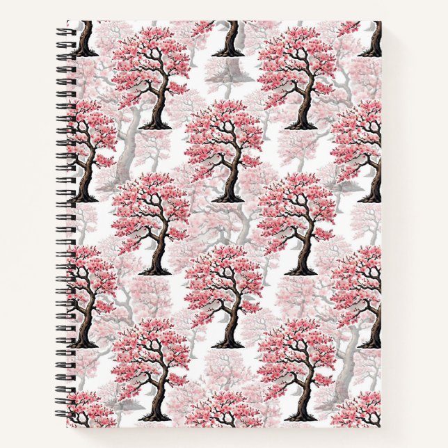Carnet Sakura Rose Cherry Fleur Arbre Design (Devant)
