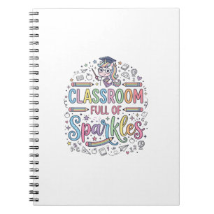 Carnet Salle de classe licorne pleine de paillettes Merch
