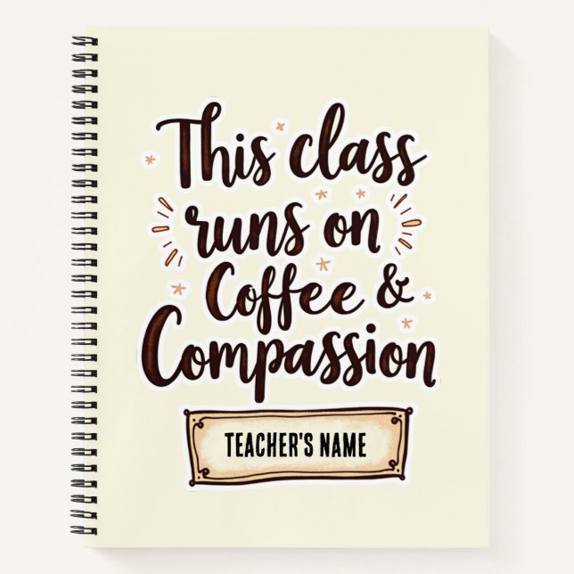 Carnet Salle de classe modifiable avec le nom de l'enseig (Devant)