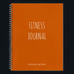 Carnet Salle De Sport Moderne Simple Orange Fitness<br><div class="desc">Utilisez ce Journal de condition physique pour suivre vos séances d'entraînement,  votre régime alimentaire et vos habitudes saines. Un journal de gym moderne ou un tracker de fitness en audacieux Burnt Orange avec typographie moderne.</div>