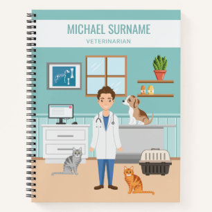 Carnet Salle de Vétérinaire Vétérinaire Homme Médecin pou