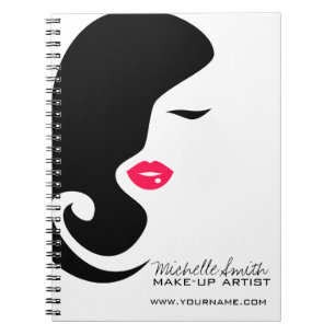 Carnet Salon de beauté noir minimaliste femme Silhouette
