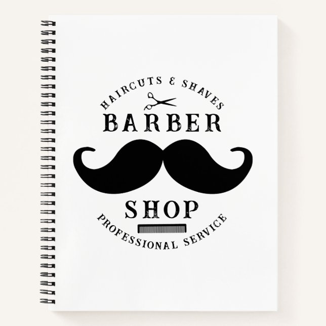 Carnet Salon de coiffure à moustache Barbier moderne (Devant)