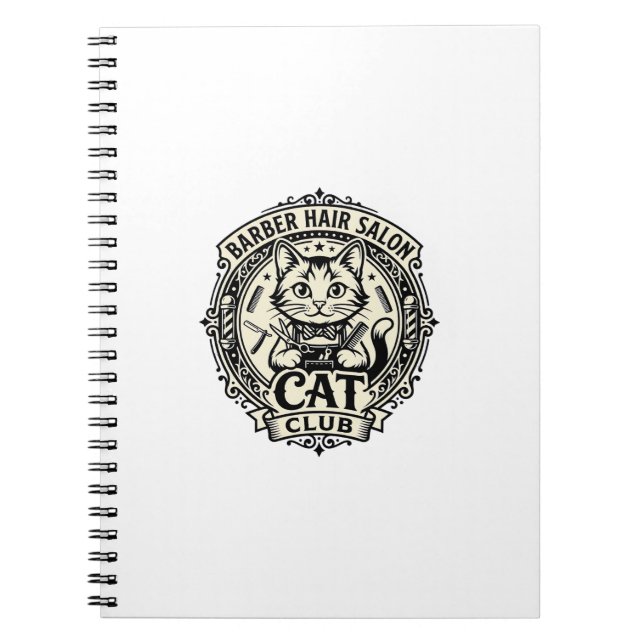 Carnet Salon de coiffure pour hommes Chat drôle Graphique (Devant)