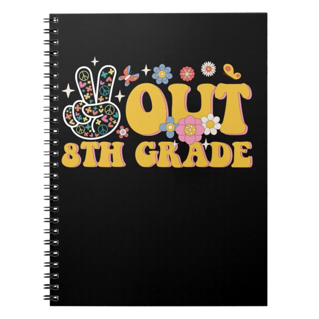 Carnet Salut 8e année, dernier jour d'école groovy (Devant)