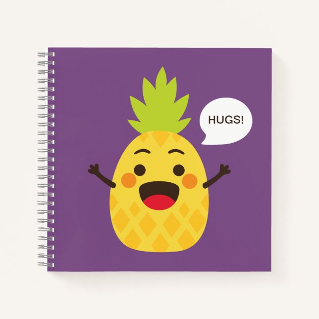 Carnet Salut les amis ! Illustration d'ananas (Devant)