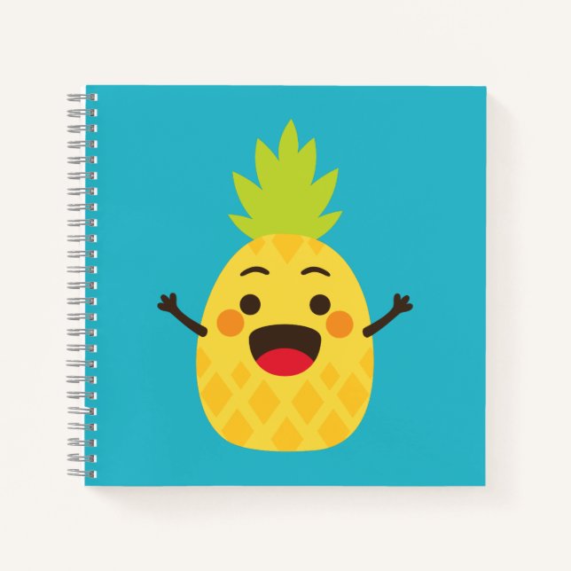 Carnet Salut les amis ! Illustration d'ananas (Devant)