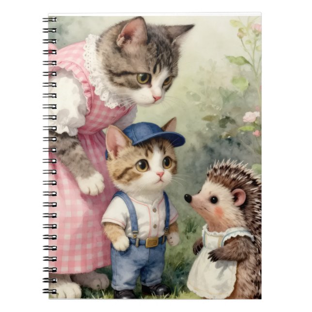 Carnet Salutations pour le premier jour –  Chat et Hériss (Devant)