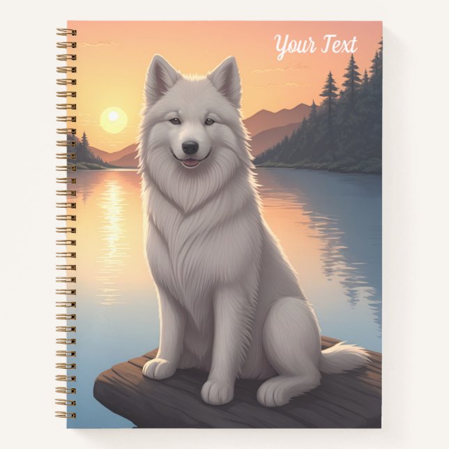 Carnet Samoyed by Lake (Devant)