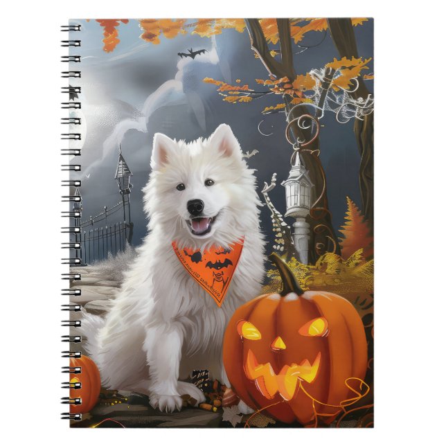 Carnet Samoyed Halloween Éffrayant (Devant)