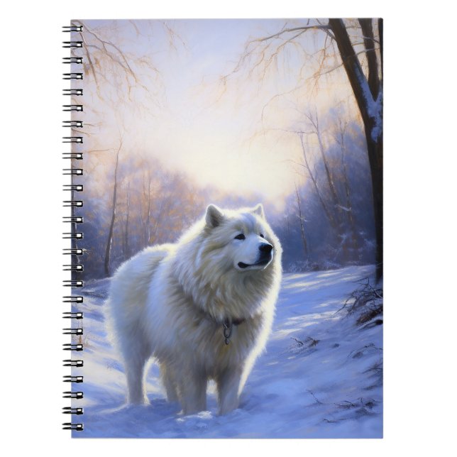 Carnet Samoyed Qu'il neige Noël (Devant)