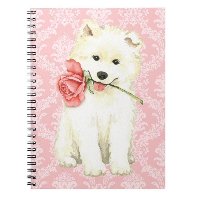 Carnet Samoyed rose de Valentine (Devant)