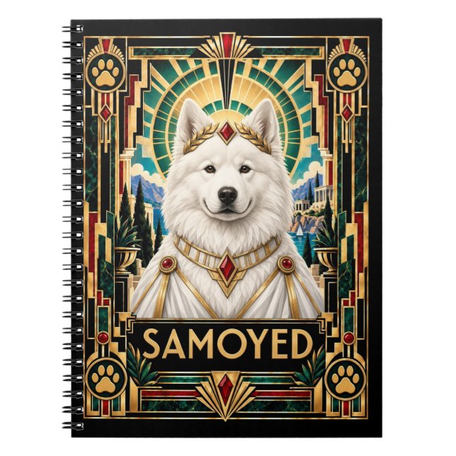 Carnet Samoyède, Chien Art Déco (Devant)