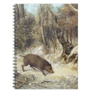 Carnet Sanglier dans la neige, signée comme Courbet