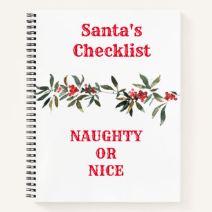 Carnet Santas Noël coquin ou belle liste de contrôle