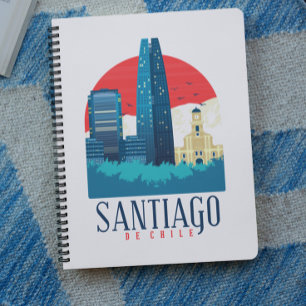 Carnet Santiago du Chili Vintage Skyline Photo