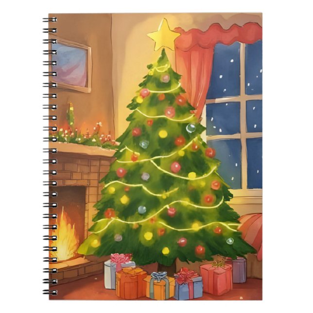 Carnet Sapin de Noël | Peinture Joyeux Noël (Devant)