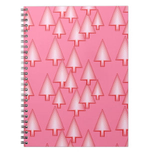 Carnet Sapins de Noël métalliques modernes - rose corail