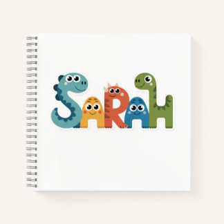 Carnet Sarah Dinosaur Nom Cute Dino Lettres Design