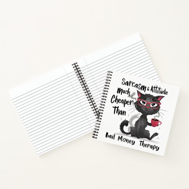 Carnet Sarcasm & Attitude Funny Cat Lover Gift  (Intérieur)