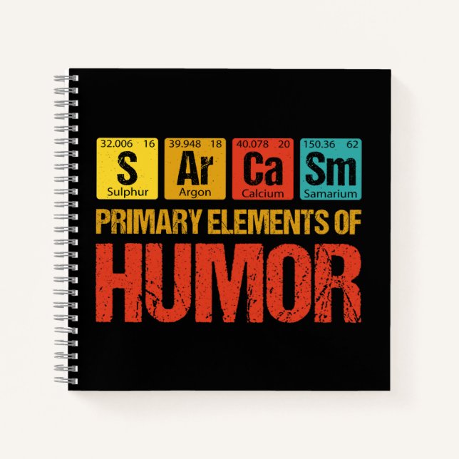 Carnet Sarcasme Éléments principaux de l'Humour (Devant)